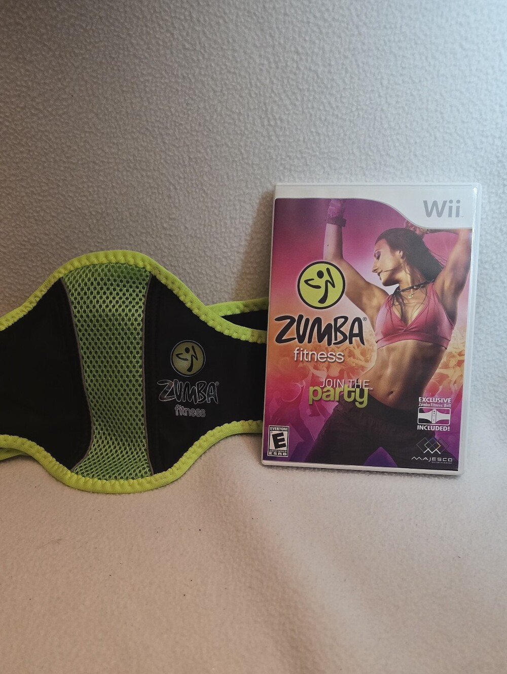 Zumba Fitness Wii Game with Black and Neon Green Waist Belt